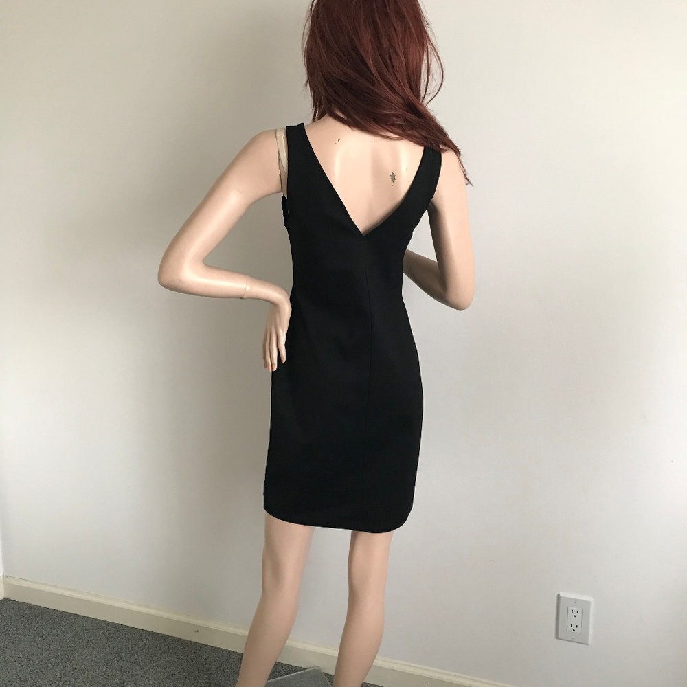 Topshop Black LBD Trompe-loeil Dress!white NWT 468 - Picture 7 of 8